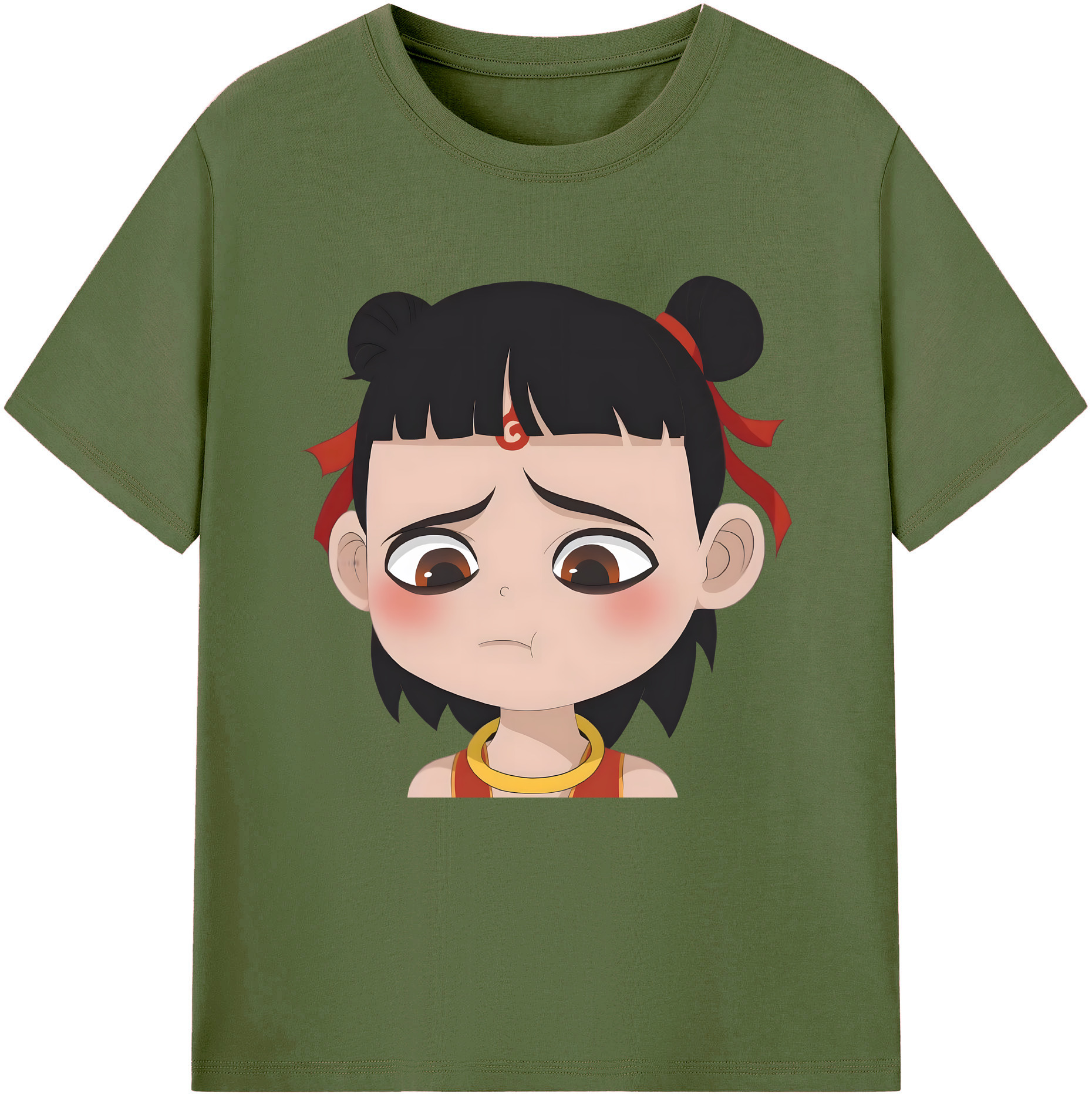 （画像用） Ne Zha 2 ナタ 魔童の大暴れ 綿100％半袖Tシャツ（フロントプリント）